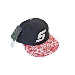 Snap On Tools Hawaiian Snapback Red/ White Floral pattern Black Hat K-Products